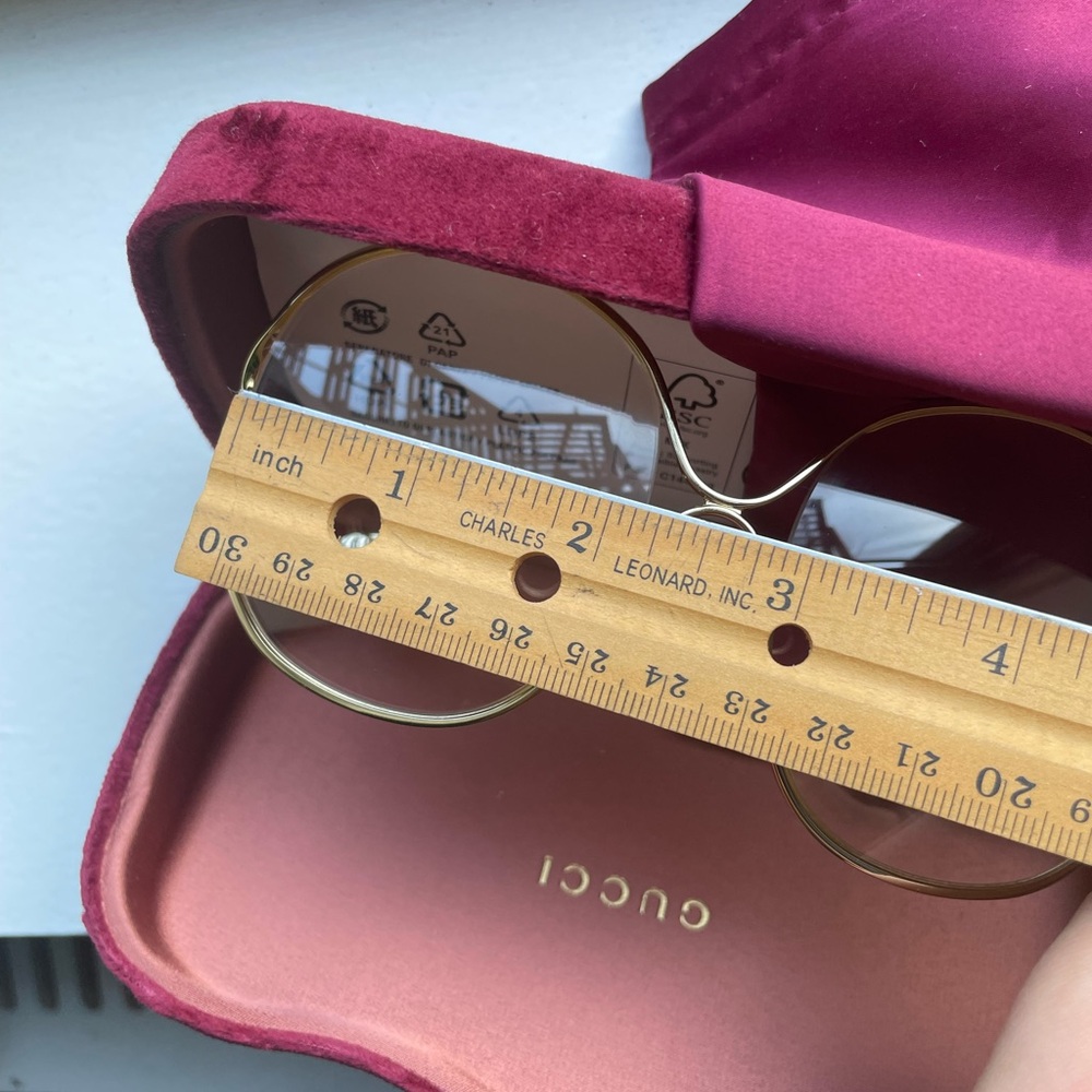 Gucci Gold Wireframe Oversized Round Glasses - Picture 5 of 6